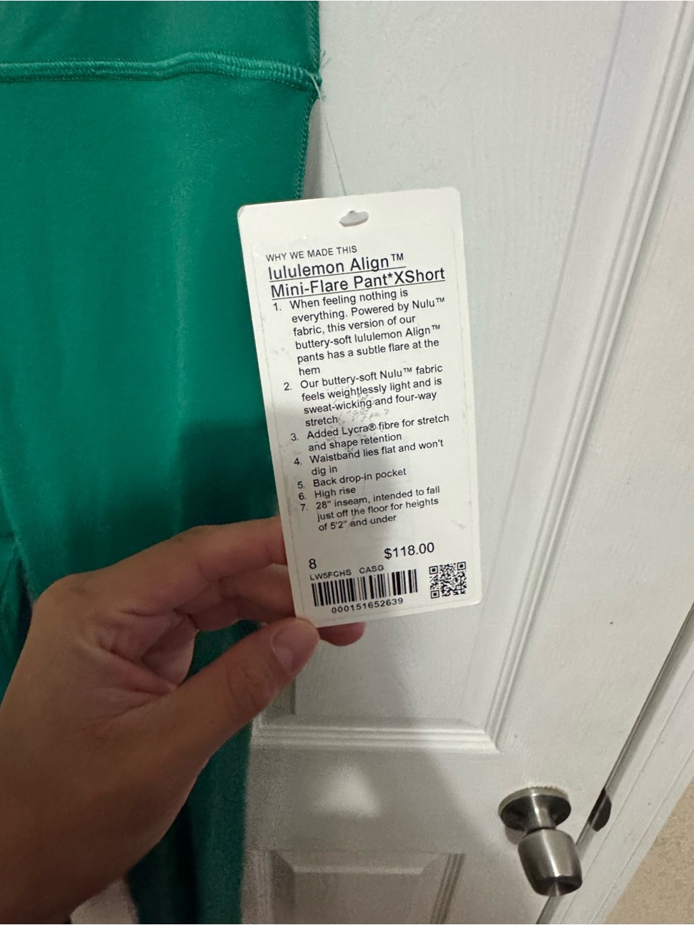 Lululemon mini-flare pant xshort size 8 New